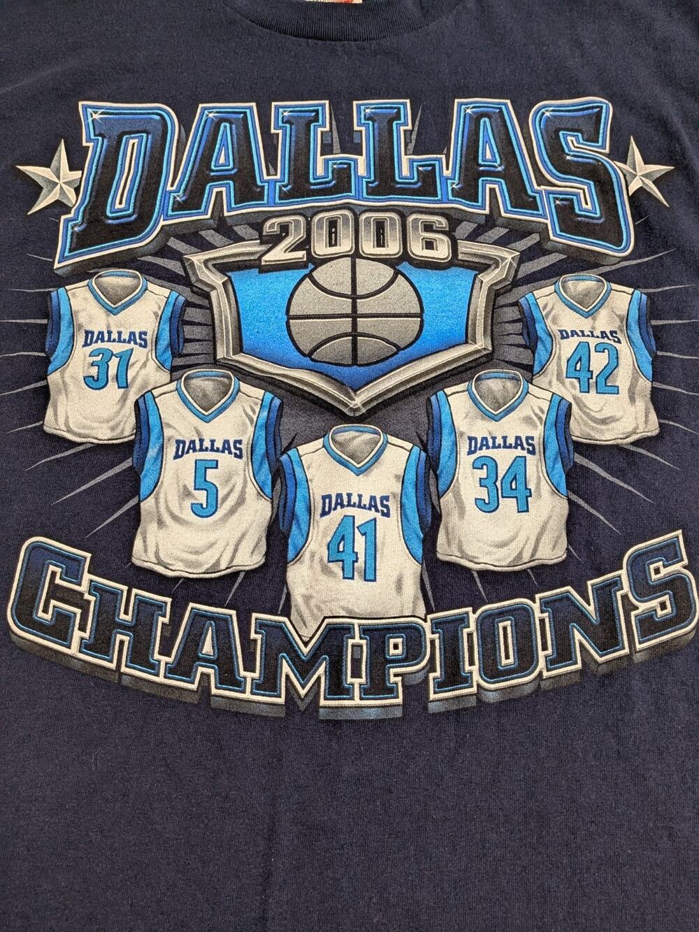 Vintage Dallas Mavericks Shirt Mens Large White NBA Finals 2011 Champions Dirk L